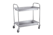 Carro de Serviço - 2 Tabuleiros Fundos 10CM INOX 810x460x850MM