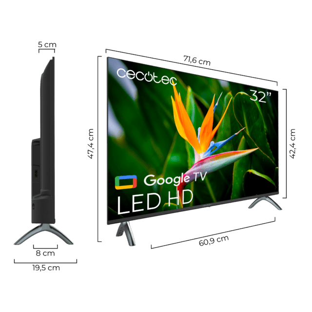 TV CECOTEC A4 series ALH40032S 32'' HD GOOGLE TV