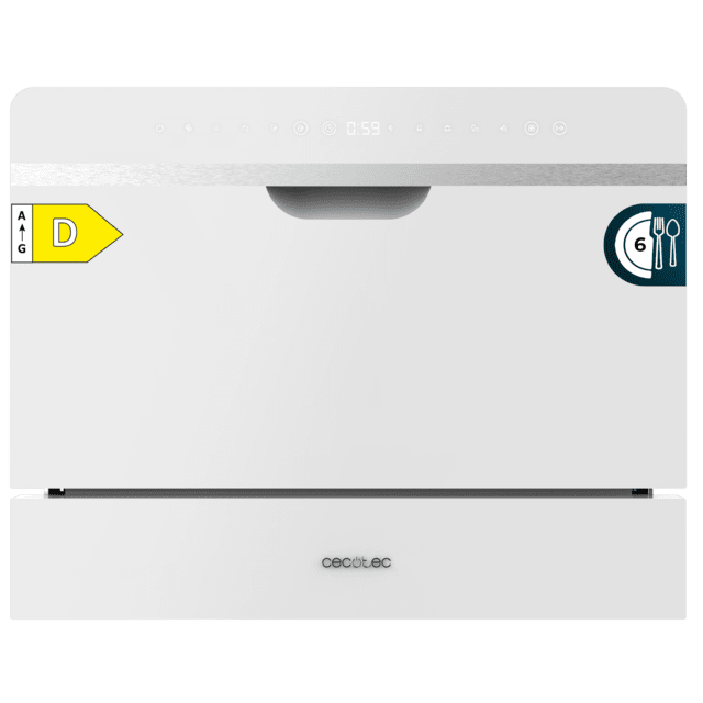 Máquina de Lavar Louça - CECOTEC Bolero Aguazero 2500 S-BI White Glass Classe D