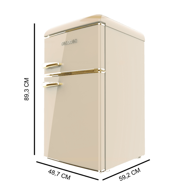 Mini Frigorífico Retro - CECOTEC Bolero CoolMarket 2D Origin 86 Beige E 86 L