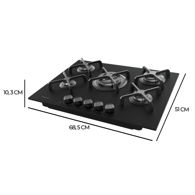 Placa a Gás - CECOTEC Bolero Squad G 5400S Nano Glass